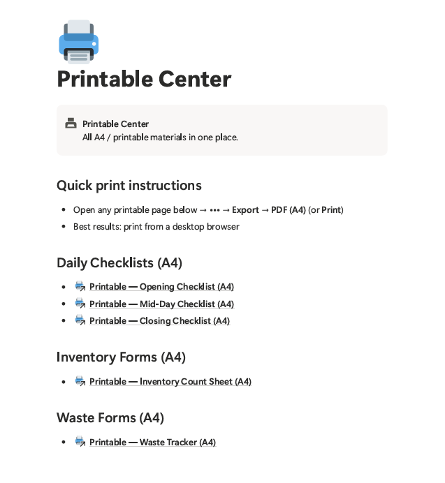 Restaurant Daily Operations System